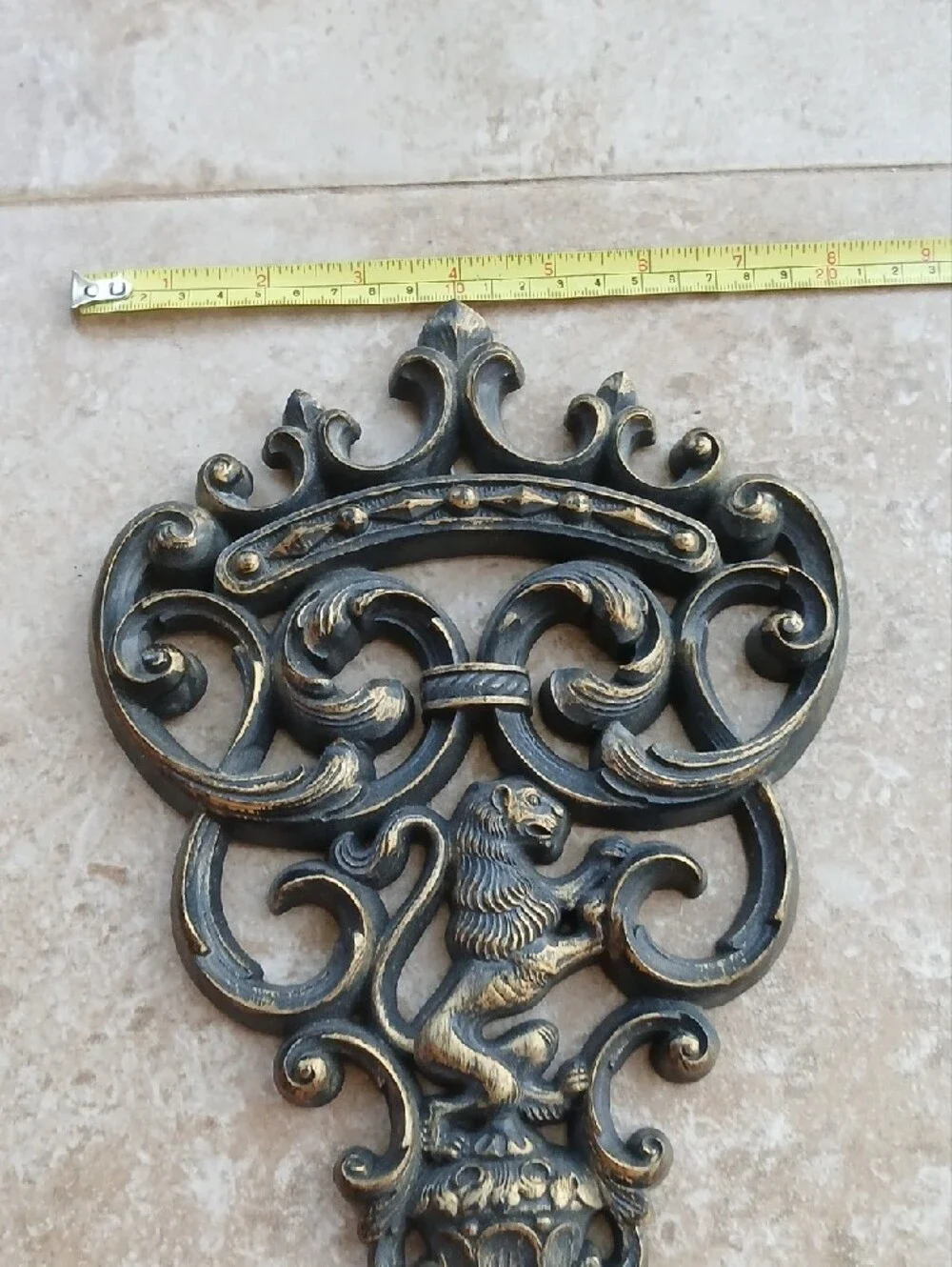 Ornate MCM Lion Crest Decorative Wall Key by Dart Industries